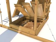 Obrázek k výrobku 54097 - DŘEVĚNÉ VÍKO na pískoviště pro hřiště Velký pirát Jack, Lady, Nick a Dan .