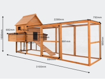 Obrázek k výrobku 95135 - Dřevěný a maxi kurník PAŘÍŽ, 3100x1500x1500 mm