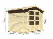 Obrázek k výrobku 21962 - dřevěný domek KARIBU AMBERG 3 (82972) natur