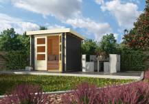 Obrázek k výrobku 53469 - dřevěný domek KARIBU ASKOLA 2 (82901) tm. šedý