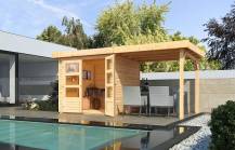 Obrázek k výrobku 53473 - dřevěný domek KARIBU ASKOLA 2 + přístavek 240 cm (73245) natur