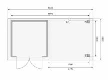 Obrázek k výrobku 53500 - dřevěný domek KARIBU ASKOLA 2 + přístavek 280 cm (82907) tm. šedý