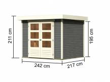 Obrázek k výrobku 53472 - dřevěný domek KARIBU ASKOLA 3 (82902) tm. šedý