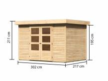 Obrázek k výrobku 53417 - dřevěný domek KARIBU ASKOLA 4 (73061) natur