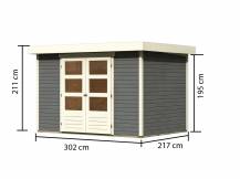 Obrázek k výrobku 21923 - dřevěný domek KARIBU ASKOLA 4 (91430) tm. šedý