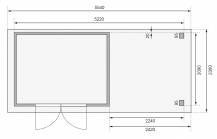 Obrázek k výrobku 53418 - dřevěný domek KARIBU ASKOLA 4 + přístavek 240 cm (73247) natur