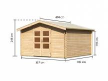 Obrázek k výrobku 62116 - dřevěný domek KARIBU BAYREUTH 6 (14527) SET
