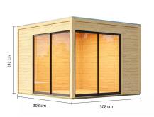 Obrázek k výrobku 94946 - dřevěný domek KARIBU DICE 3 (50551) natur LG4846