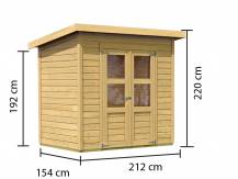 Obrázek k výrobku 21935 - dřevěný domek KARIBU MERSEBURG 3 (68152) natur