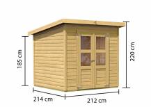 Obrázek k výrobku 53449 - dřevěný domek KARIBU MERSEBURG 4 (68154) natur