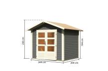 Obrázek k výrobku 53550 - dřevěný domek KARIBU TALKAU 3 (83334) tm. šedý