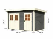 Obrázek k výrobku 21982 - dřevěný domek KARIBU TINTRUP (83140) tm. šedý