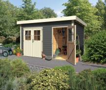 Obrázek k výrobku 21982 - dřevěný domek KARIBU TINTRUP (83140) tm. šedý