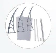 Obrázek k výrobku 91152 - Dveřní vchodová stříška Standart 100x200 cm, čirá