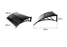 Obrázek k výrobku 91153 - Dveřní vchodová stříška Standart 100x200 cm, hnědá