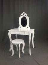 Obrázek k výrobku 78336 - Elza dětský kosmetický stolek 65x40x107cm s taburetem, bílý