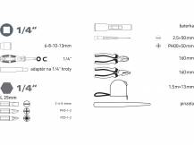Obrázek k výrobku 81716 - EXTOL LADY sada nářadí 24ks, 1/4"