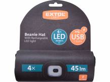 Obrázek k výrobku 68626 - EXTOL LIGHT čepice s čelovkou 4x45lm, USB nabíjení