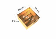 Obrázek k výrobku 22101 - finská sauna KARIBU CUBEN (80796) s předsíní