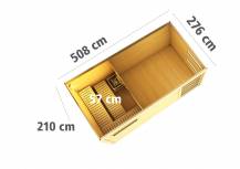 Obrázek k výrobku 54484 - finská sauna KARIBU HYGGE (86313) tm. šedá s předsíní