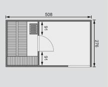 Obrázek k výrobku 22124 - finská sauna KARIBU HYGGE (86313) tm. šedá s předsíní