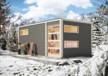 Obrázek k výrobku 54484 - finská sauna KARIBU HYGGE (86313) tm. šedá s předsíní