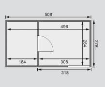 Obrázek k výrobku 54483 - finská sauna KARIBU HYGGE (86314) s předsíní