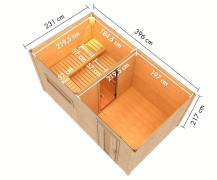 Obrázek k výrobku 93072 - finská sauna KARIBU HYTTI 6 (123) natur LG4504