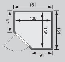 Obrázek k výrobku 54187 - Finská sauna KARIBU LARIN (75604)