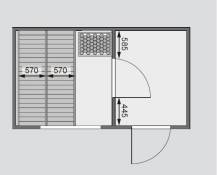 Obrázek k výrobku 22097 - finská sauna KARIBU SKROLLAN 1 (86287) s předsíní