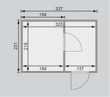 Obrázek k výrobku 54149 - finská sauna KARIBU SKROLLAN 2 (86291) s předsíní