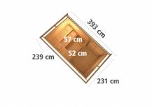 Obrázek k výrobku 54151 - Finská sauna KARIBU SKROLLAN 3 (86308) s předsíní