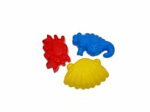 Obrázek k výrobku 49389 - Formičky na písek: krab, mořský koník, škeble 3ks/bal. .