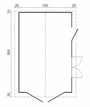 Obrázek k výrobku 39531 - Garáž EKO-LINE Tonda 15,9 m2  350 x 520 cm tl 34 mm