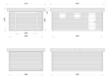 Obrázek k výrobku 37607 - GARÁŽ Rasmus 19 m2 -bez dveří (380x570cm) tl. 44mm
