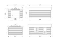Obrázek k výrobku 22949 - Garáž Roger 19 m2 - výsuvná vrata (380x570cm) tl. 44mm