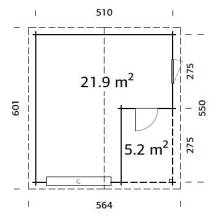 Obrázek k výrobku 20562 - Garáž Roger 21,9 + 5,2 m2  - výsuvná vrata .