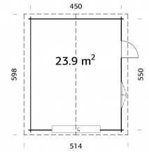 Obrázek k výrobku 34623 - GARÁŽ Roger 23,9 m2 + výsuvná vrata (450x550cm) tl. 44mm