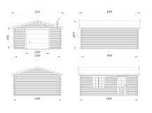 Obrázek k výrobku 34623 - GARÁŽ Roger 23,9 m2 + výsuvná vrata (450x550cm) tl. 44mm