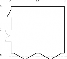 Obrázek k výrobku 34050 - GARÁŽ Roger 28,4 m2 s dřevěnými dveřmi (595x530cm) tl. 44mm