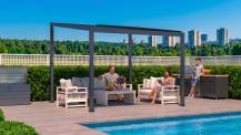Obrázek k výrobku 68540 - hliníková bioklimatická pergola LANITPLAST STANDARD 3x3 m LG2299