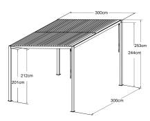 Obrázek k výrobku 68540 - hliníková bioklimatická pergola LANITPLAST STANDARD 3x3 m LG2299