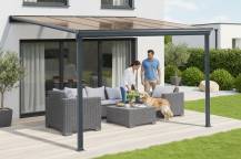 Obrázek k výrobku 62013 - hliníková pergola LANITPLAST WALL 33 antracit + bronz PC