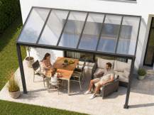 Obrázek k výrobku 62009 - hliníková pergola LANITPLAST WALL 33 antracit + čirý PC
