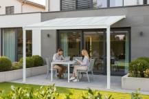 Obrázek k výrobku 62012 - hliníková pergola LANITPLAST WALL 33 bílá + opál PC