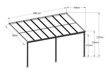 Obrázek k výrobku 62025 - hliníková pergola LANITPLAST WALL 53 bílá + opál PC