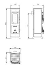 Obrázek k výrobku 91207 - Kamna BOZEN AT, 5 kW, BÉŽ, zv, pr. 120 mm.