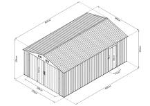 Obrázek k výrobku 93241 - Kovová garáž 3,8 x 6 m Riwall PRO RMCG 20x13 Anthracite