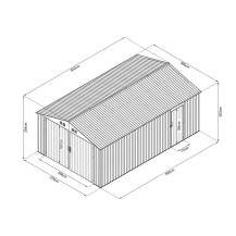 Obrázek k výrobku 93241 - Kovová garáž 3,8 x 6 m Riwall PRO RMCG 20x13 Anthracite