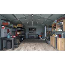 Obrázek k výrobku 93241 - Kovová garáž 3,8 x 6 m Riwall PRO RMCG 20x13 Anthracite